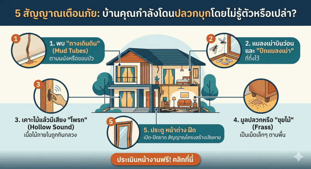 5 สัญญาณเตือนภัย บ้านคุณกำลังโดนปลวกบุกโดยไม่รู้ตัวหรือเปล่า